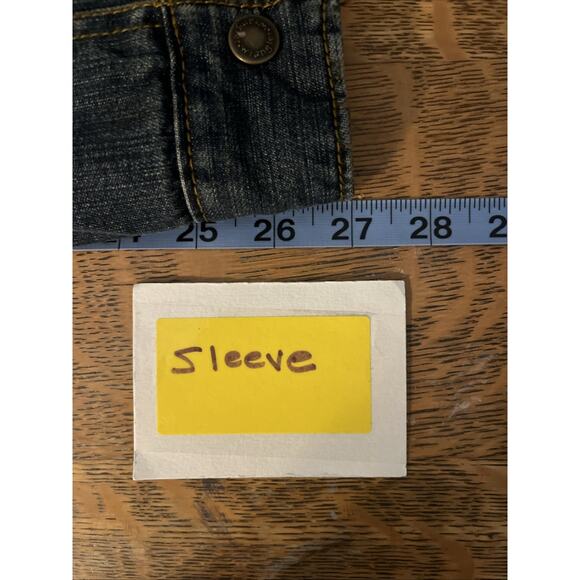 Wrangler Mens Jacket M Tall Blue Denim Brown Corduroy Collar Plaid Lined Western - Picture 12 of 15